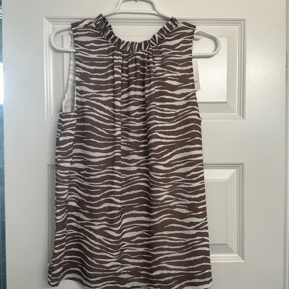 LOFT Tie-Neck Shell Small